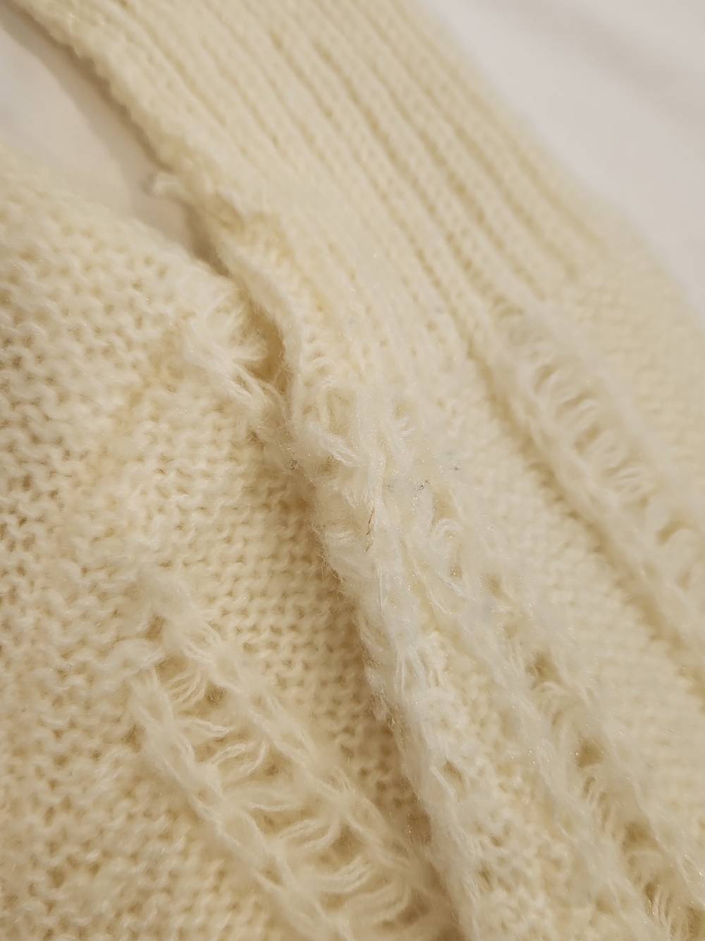 Vintage 70s-80s Jean Nicolas Paris Cardigan Sweater Large Ivory Cream - Picture 9 of 10